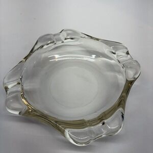 Vintage Cigar Ashtray Mid-Century Pressed Glass Clear Colored Ashtray MCM